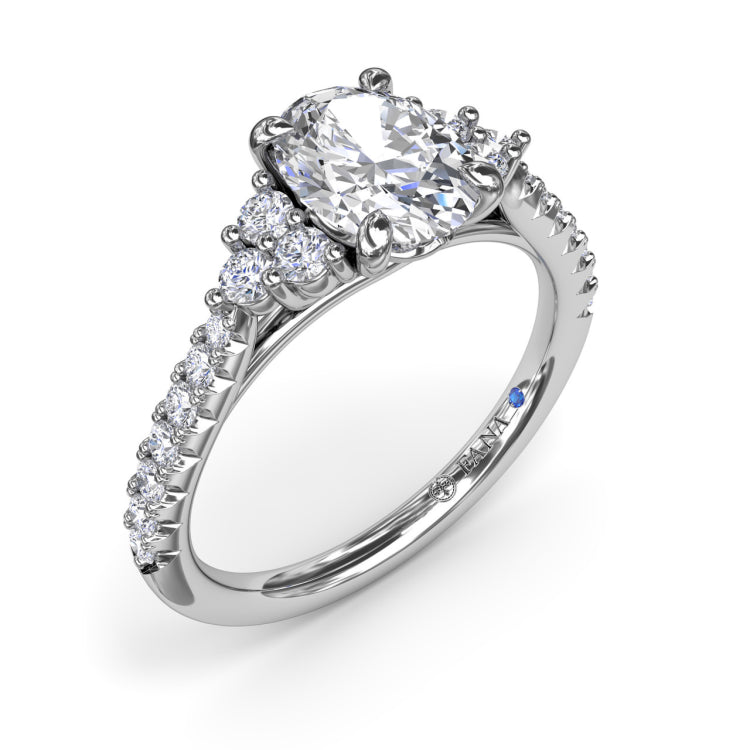 Clustered Diamond Engagement Ring 
