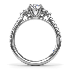 Clustered Diamond Engagement Ring 