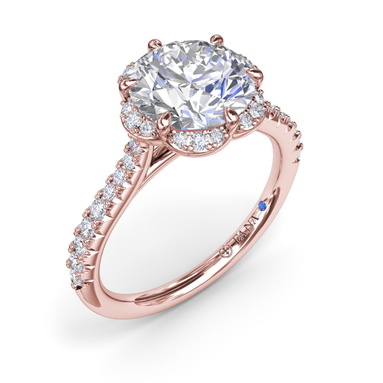 Blossoming Halo Diamond Engagement Ring 