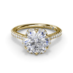Blossoming Halo Diamond Engagement Ring 