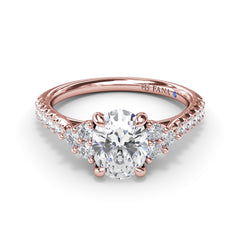 Clustered Diamond Engagement Ring 