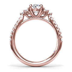 Clustered Diamond Engagement Ring 