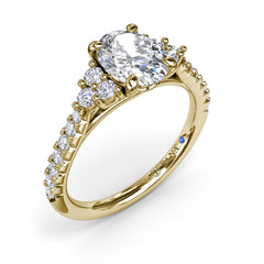 Clustered Diamond Engagement Ring 