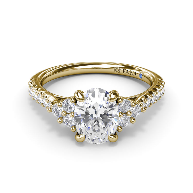 Clustered Diamond Engagement Ring 