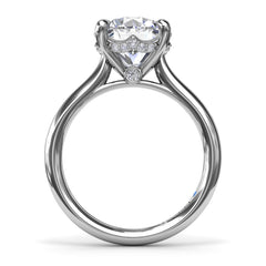 Classic Hidden Halo Diamond Engagement Ring 