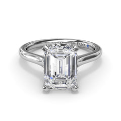 Timeless Hidden Halo Diamond Engagement Ring 