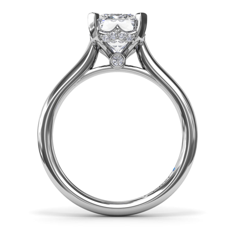 Timeless Hidden Halo Diamond Engagement Ring 