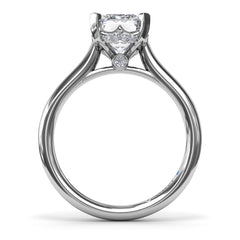 Timeless Hidden Halo Diamond Engagement Ring 