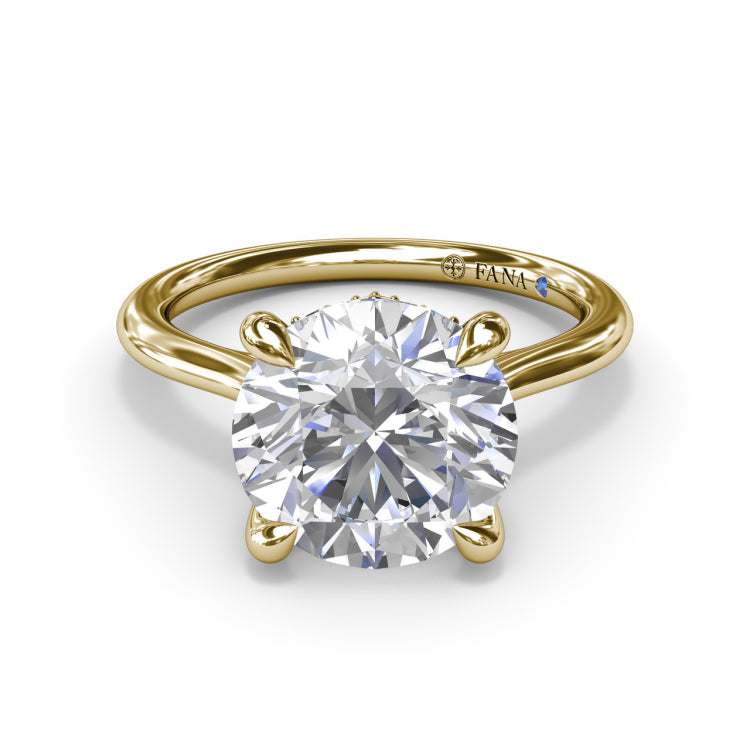 Classic Hidden Halo Diamond Engagement Ring 