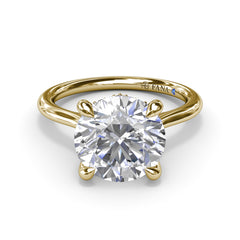 Classic Hidden Halo Diamond Engagement Ring 