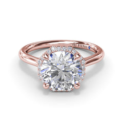 Octagon Halo Diamond Engagement Ring 