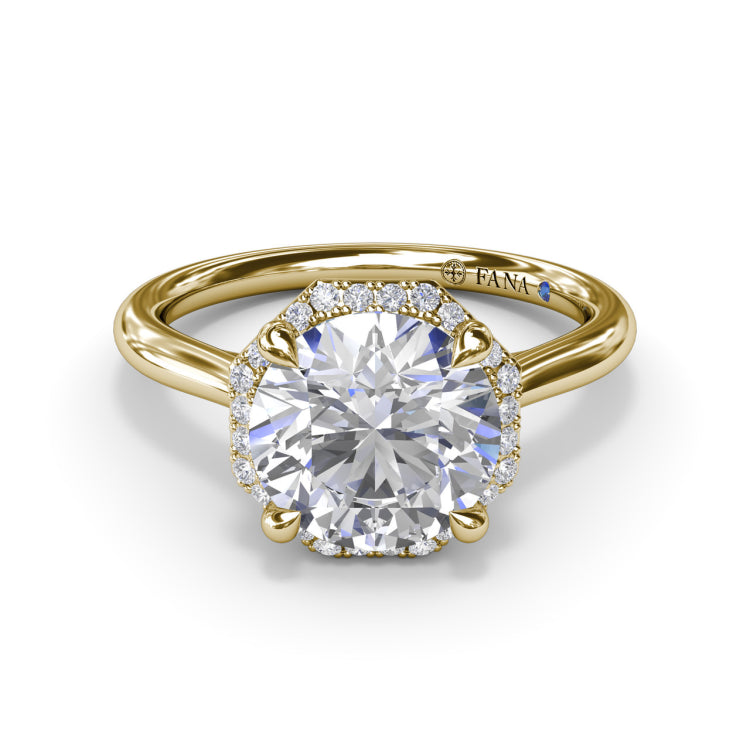 Octagon Halo Diamond Engagement Ring 