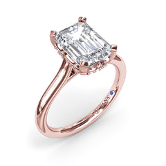 Timeless Hidden Halo Diamond Engagement Ring 