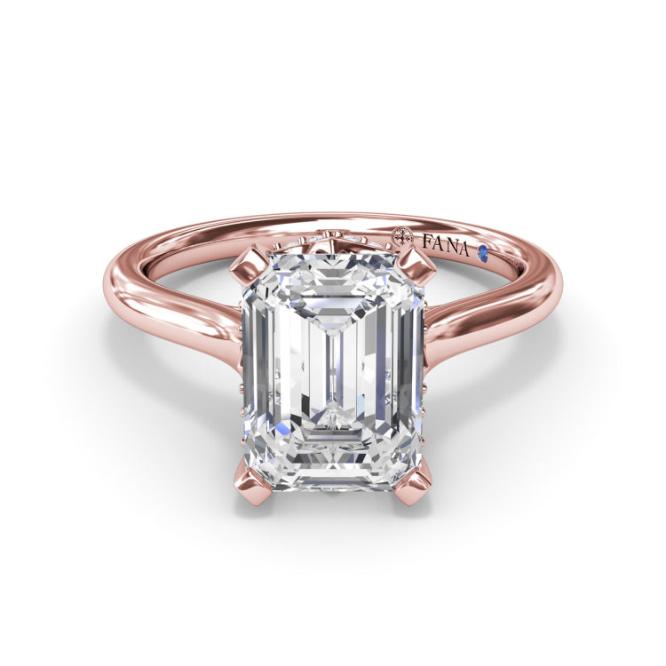 Timeless Hidden Halo Diamond Engagement Ring 