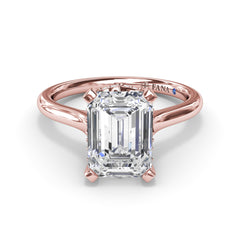 Timeless Hidden Halo Diamond Engagement Ring 