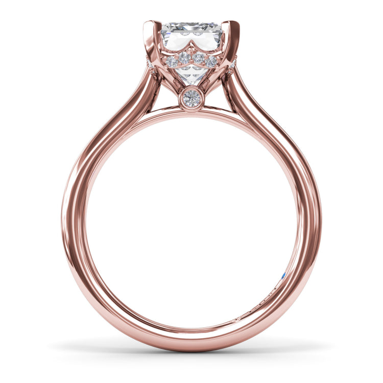 Timeless Hidden Halo Diamond Engagement Ring 
