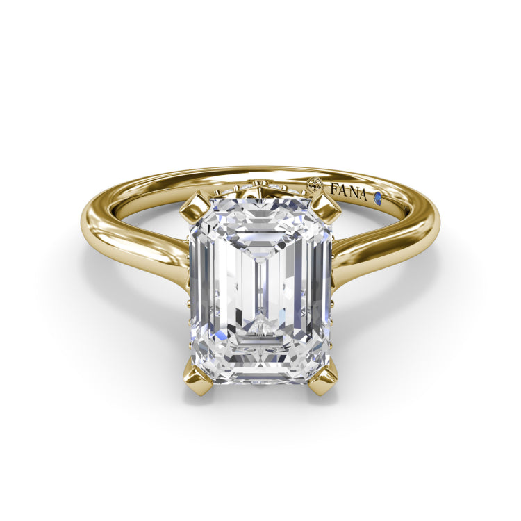 Timeless Hidden Halo Diamond Engagement Ring 