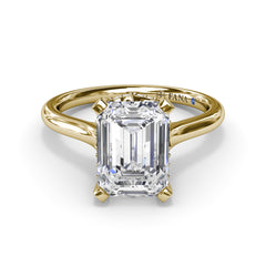Timeless Hidden Halo Diamond Engagement Ring 