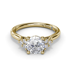 Sophisticated Side Cluster Diamond Engagement Ring 