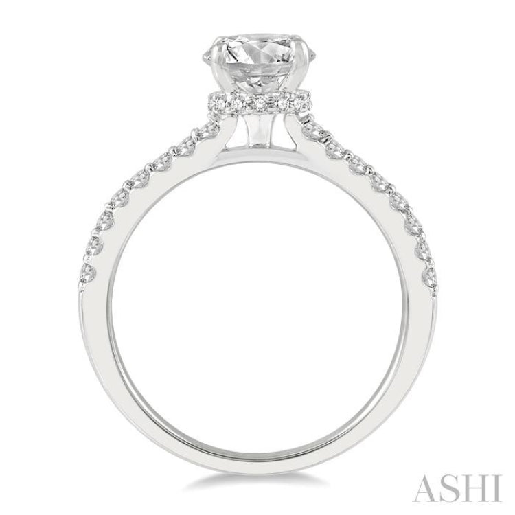 1/3 Ctw Round Diamond Semi-Mount Engagement Ring in 14K White Gold