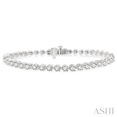 5 Ctw Round Cut Diamond 3-Prong Tennis Bracelet in 14K White Gold