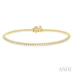 1 Ctw Round Cut Diamond Tennis Bracelet in 14K Yellow Gold