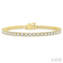 7 Ctw Round Cut Diamond Tennis Bracelet in 14K Yellow Gold