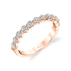 0.75TW 1-PRONG DIAMOND BAND 14K RG 