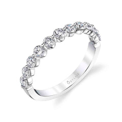 0.75TW 1-PRONG DIAMOND BAND 18K WG