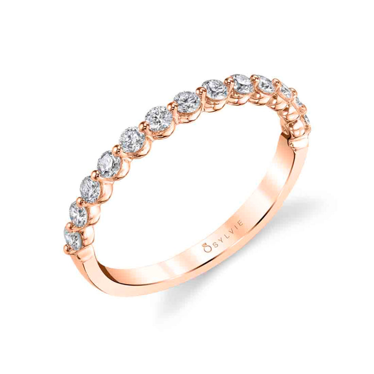 0.42TW 1-PRONG DIAMOND BAND 14K RG