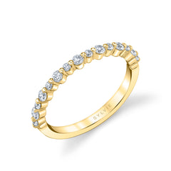 0.30TW 1-PRONG DIAMOND BAND ALTERNATING SMALL & BIG DIAMOND 18K YG