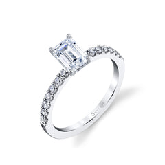 0.24TW ENG RING W. 1CT EM-CUT 1/2 WAY PLAT