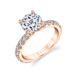 Round Cut Classic Wide Band Engagement Ring - Marlise