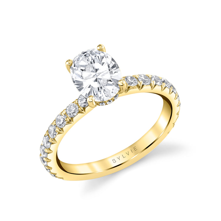 Oval Cut Classic Wide Band Engagement Ring - Malencia