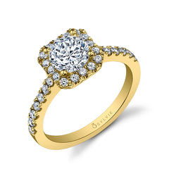 Cushion Cut Classic Halo Engagement Ring - Chantelle