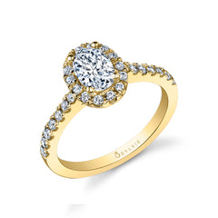 Oval Cut Classic Halo Engagement Ring - Chantelle