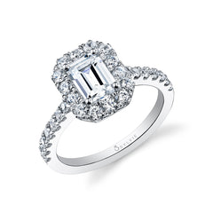 Emerald Cut Classic Halo Engagement Ring - Jacalyn