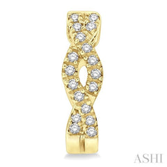 1/6 Ctw Entwined Round Cut Diamond Huggie Petite Earrings in 10K Yellow Gold