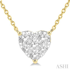 3/4 Ctw Lovebright Diamond Heart Pendant With Chain in 14KYellow and White Gold