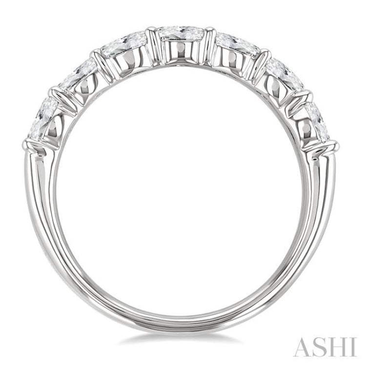 1 Ctw East-West Oval Cut Diamond Fashion Band in 14K White Gold