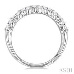 1 Ctw East-West Oval Cut Diamond Fashion Band in 14K White Gold