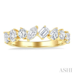1 1/10 Ctw Mixed Shape Diamond Fashion Band in 14K Yellow Gold