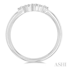 1/8 Ctw Petite Open Center Scatter Round Cut Diamond Fashion Ring in 14K White Gold