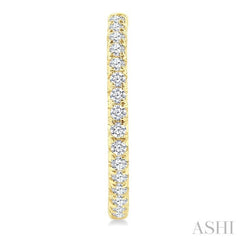 1/2 Ctw French Pave Set Round Cut Diamond Fashion Half Hoop Earring in 14K Yellow Gold