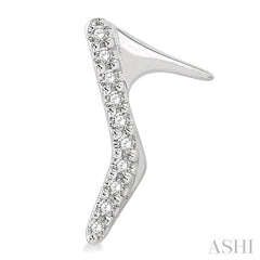 1/20 Ctw Petite High Heel Pumps Round Cut Diamond Fashion Stud Earring in 10K White Gold