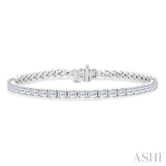 6 Ctw East West Emerald Cut Diamond Fashion Tennis Bracelet in 14K White Gold
