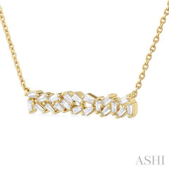 1/5 Ctw Scatter Baguette Cut Diamond Fashion Necklace in 14K Yellow Gold