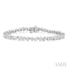 5 3/4 Ctw Mixed Shape Cut Diamond Fashion Bracelet in 14K White Gold