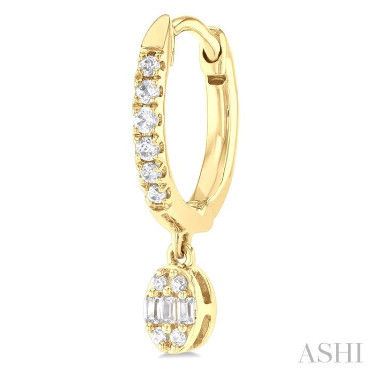 1/3 Ctw Petite Oval Shape Fusion Diamond Fashion Huggies in 10K Yellow Gold