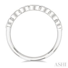 3/4 Ctw East-West Set Oval Cut Bezel Diamond Stackable Fashion Band in 14K White Gold